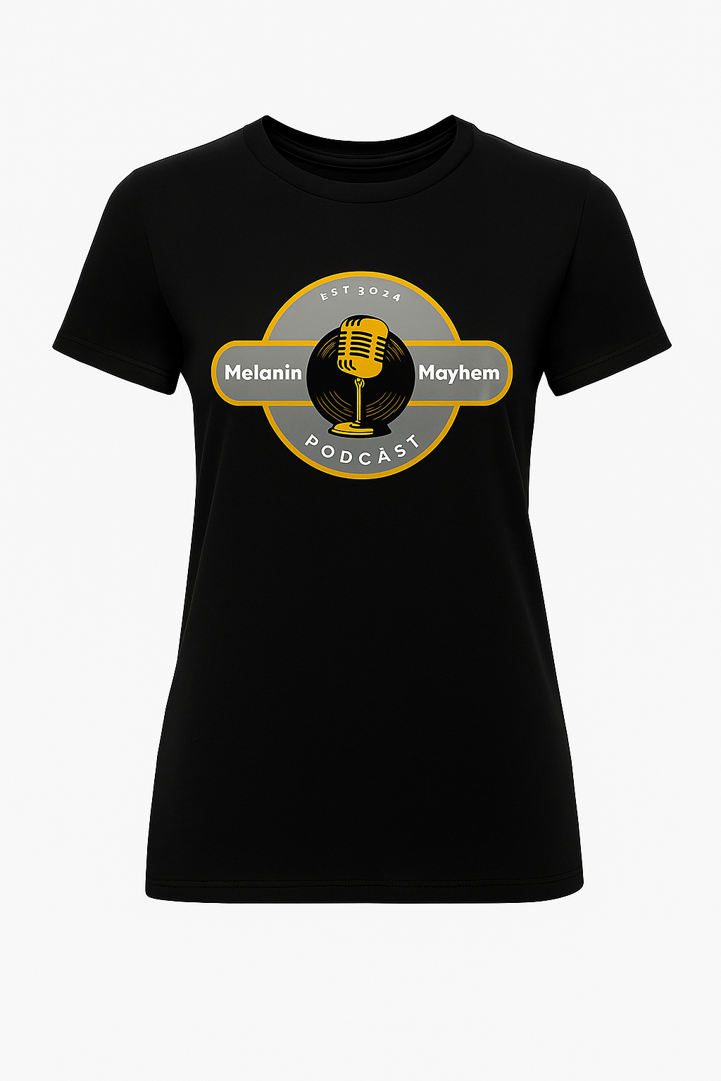 Melanin Mayhem Podcast Badge Tee